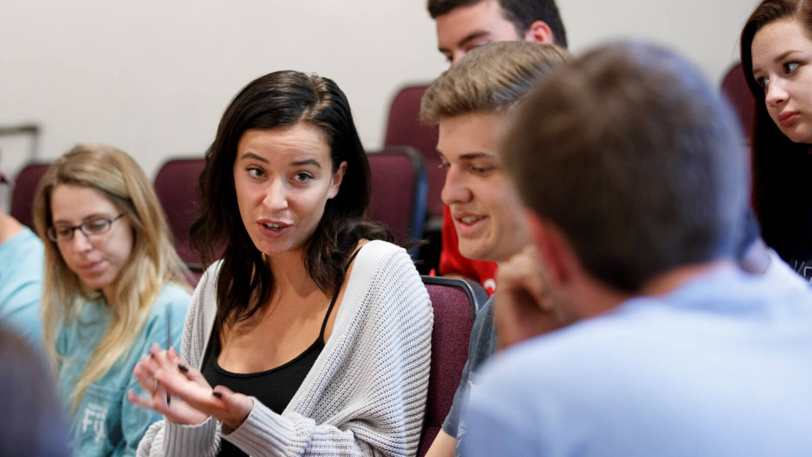 Students engage in the classroom.