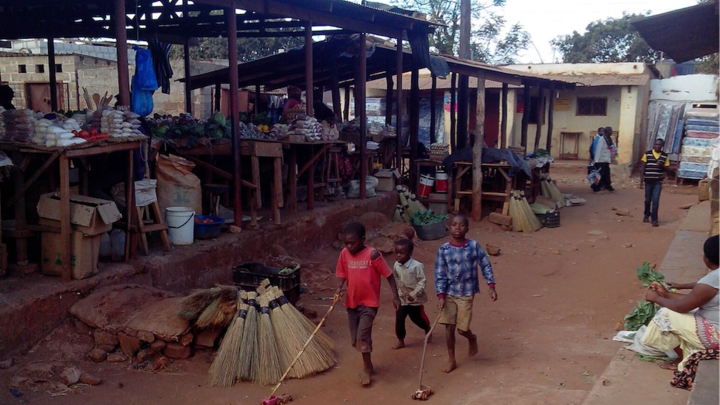 Zambian youths spend time in the streets of Lusaka, Zambia, in 2014.